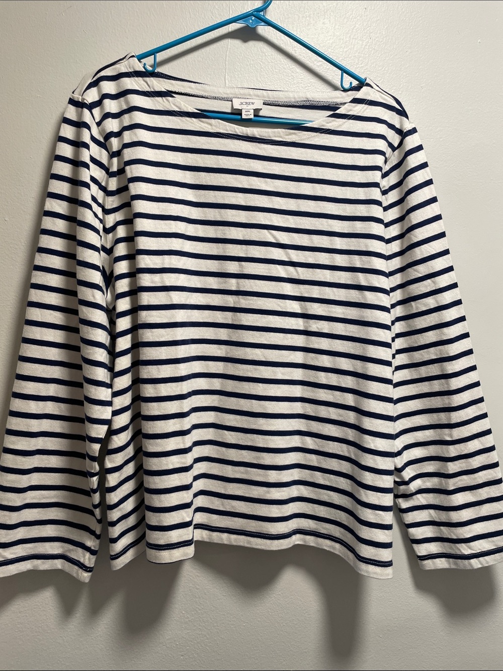 J.Crew - Heart on my sleeve long sleeve white and blue striped top - Picture 2 of 6